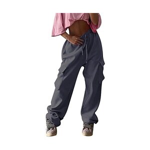 Pantaloni a scacchi da donna con elastico in vita