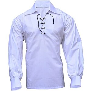 Camicia da kilt scozzese Jacobite Gillie scozzese a maniche