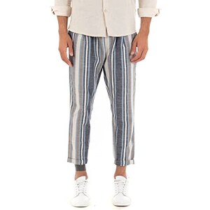 Mieuid Uomo Pantaloni in Traspiranti Traspiranti Larghi Lino da Chic