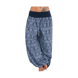 Pantaloni Harem Donna In Cotone - Nero, Taglia Unica (32-44) - Pantaloni Yoga E Benessere Con Vita Elastica E Tasche - Stile Hippie Goa