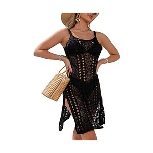 Abiti Per L'estate Paffuta 2 Pezzi Donna Spiaggia Sarongs Sheer Cover Ups Mesh Bikini Gonna Avvolgente Per Costumi Da Bagno Abito In Tulle Nero Da Donna, Blu, XXL - Foto 6