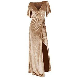 Vestito da Damigella Lunghi Y2K Classico Ruffled Cocktail Party da Sera Bella Banchetto Eleganti Spacco Cerimonia Abito da Donna Vestito Donna Elegante Spaghetti