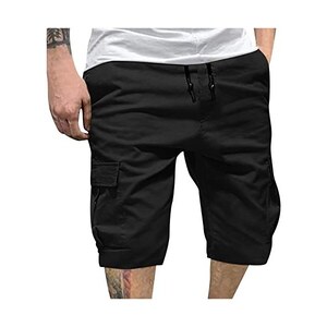 FLYIFE Pantaloncini Cargo da Uomo in Cotone 100% Pantaloncini da Lavoro Casual dalla vestibilità