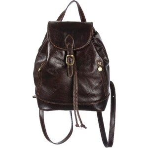 Zaino in Vera Pelle per Donna con Bretelle a Cerniera Rosso Nero Aniuk