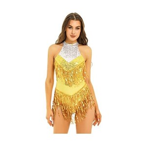 Abito Da Ballo Latino Per Bambina Con Nappe - Body Con Paillettes, Per Tango, Samba, Spettacoli - Foto 2
