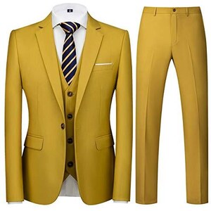 Abito Uomo 3 Pezzi Regular Fit - Giacca, Gilet E Pantaloni - Cerimonia E Lavoro - Un Bottone - Foto 5