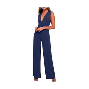 CUPSHE Tuta Donna Scollo A V Senza Maniche - Ritaglio Anteriore E Gamba Larga - Elegante Tuta Estiva Verde Resort Life - Taglie S-M-L-XL