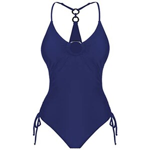 Costume Intero Modellante Per Donna Curvy: Scollo A V In Rete, Vita Alta, Gonna Sarong Con Coulisse, Push-up, Pancia Piatta E Cosce Coperte - 4