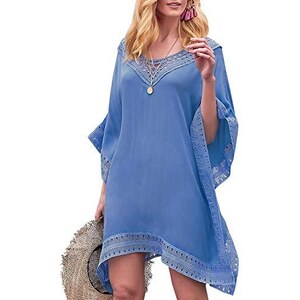 NIBESSER Copricostume Donna Mare Corto Cotone Camicia Copricostumi Da Bagno Scollo Rotondo Vestito Da Mare Sexy Manica Corta Copri Bikini Cover Up Estivo Per Vacanza Piscina Bianco 5xl 118279271