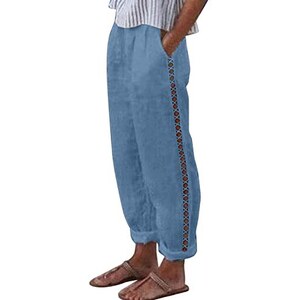 Pantaloni Uomo In Lino Estivi | Comodi E Traspiranti Con Vita Elasticizzata E Coulisse - Foto 9