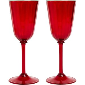 La DoubleJ Set Di 2 Bicchieri Da Vino Rainbow Murano Rosso Stileo It