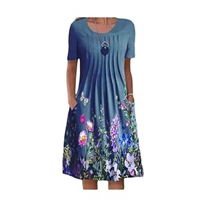 GRMLRPT Abito Donna Estivo Senza Maniche Boho Estate Vestito CortoStile Etnico Elegante Stampato retrò Abiti Collo Halter Tempo Libero Vestito Signore Abiti Spiaggia Donne(Arancione,S