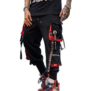 Pantaloni Uomo Techwear Baggy – Jogging Cargo Con Tasche, Fitness E Tempo Libero