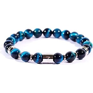 Bracciale Uomo E Donna Con Pietre Naturali Chakra - Perle Da 8mm - Fatto A Mano In Francia - Elastico Regolabile (Circonferenza 17-18 Cm) - 3