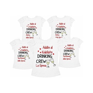 Incidiamo Pacchetto Magliette T Shirt Addio Al Nubilato Drinking Crew Sposa Amica Testimone