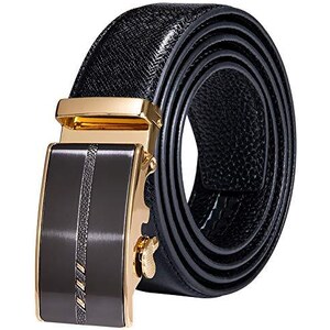 TBSCWYF Cintura Uomo, Cintura Pelle Uomo Cricchetto Automatica Fibbia 3.5cm * 120cm in Confezione Regalo