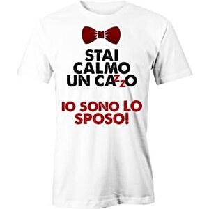 Niscioma T-Shirt Simpatica Uomo Con Stampa Ironica Addio Al Celibato Magliette Divertenti Stampate Sposo Bianco S 124226634