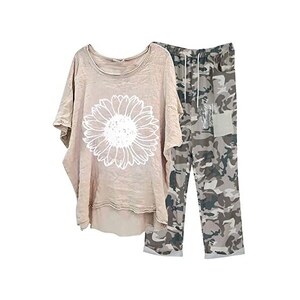 Tuta Donna 2 Pezzi In Cotone E Lino - Elegante E Comoda Per Taglie Forti - Foto 2