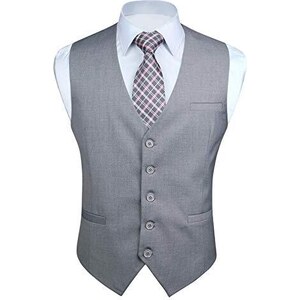 Gilet Elegante Uomo - Panciotto In Cotone Con Scollo A V | Formale E Casual Per Matrimoni E Lavoro - Foto 14