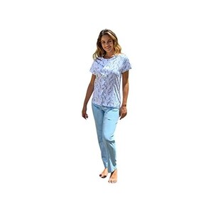 Bellivalini Pigiama Manica Corta Donna BLV50-166 (Navy Bianco, S