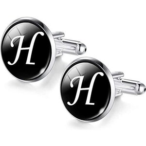 Gemelli Uomo Iniziali Gemelli Da Polso In Acciaio Con Lettere - Foto 9