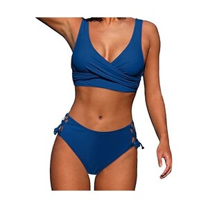 Generico Bikini Donna,Bikini Push Up Due Pezzi Costume da Bagno, Bikini Donna Mare Swimsuit, Colore Solido Beachwear Costumi Nuoto Donna Bikini Super Push Up Imbottito