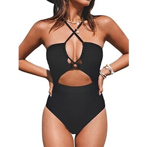 Costume Intero Donna CUPSHE - Scollo Quadrato Con Coulisse E Gancio Posteriore - Beachwear