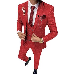 Allthemen Abito da Uomo 3 Pezzi Slim Fit da Sposa da Cerimonia da Cena