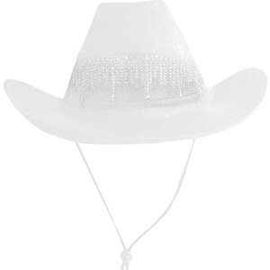 Cappello Da Cowboy/Cowgirl Con Piume - Accessorio Festa A Tema Western, Compleanni, Country Music (Taglia Unica)