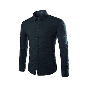LucMatton Camicia da uomo a maniche corte con bottoni nascosti Dashiki stampa tradizionale africana, Blu indaco, S