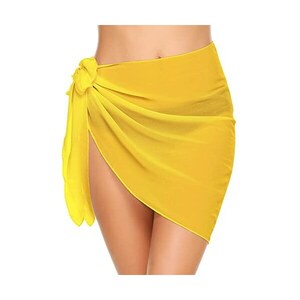 Copricostume Da Bagno In Chiffon Rosa Chiaro – Sarong Da Spiaggia Con Gonna Velata, Taglia L