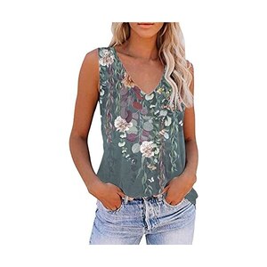 WIHOLL Top estivo da donna con scollo a V, maglietta da donna a