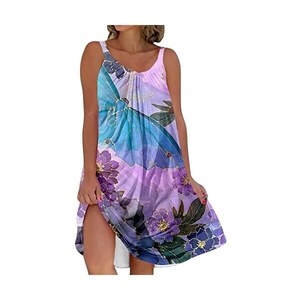 BARDZO Abito Da Donna Con Orecchio In Legno Di Seta In Chiffon Con Stampa Floreale Primaverile Ed Estiva 122860963