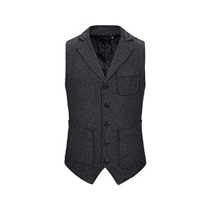 Gilet Da Uomo In Lana Con Scollo A V - Maglione Senza Maniche, Morbido E Elastico, Per Stile Casual E Lavoro