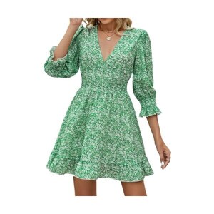 Maxi gonna da donna vintage floreale, a vita alta, linea ad A, lunga