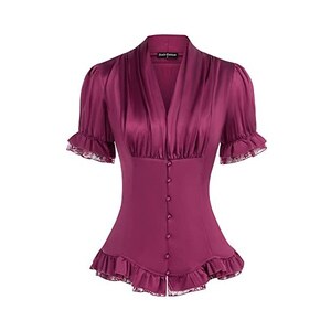 Camicetta Donna SCARLET DARKNESS Stile Contadino Rinascimentale Con Spalle 1055413