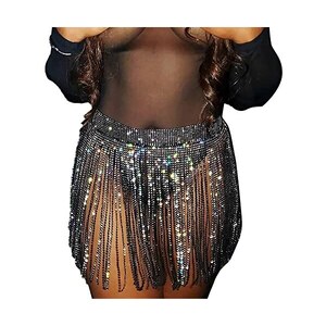 EGSDMNVSQ Donna Gonna Midi Aderente con Paillettes A Tubino Vita Alta Casual Glitter per Festa di Natale Club Moda