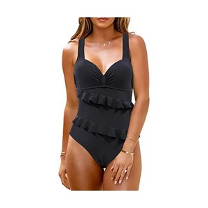 Costume intero con controllo della pancia con ruches