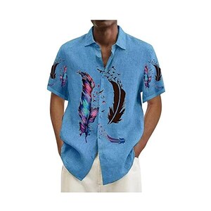 Camicia hawaiana a maniche corte con bottoni, modello XL