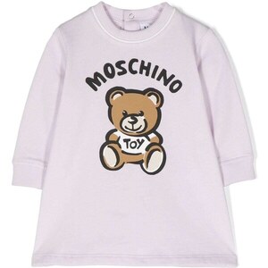 Moschino abito neonata con balza stampa orsetto giallo main image 1