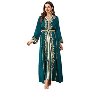Caftano Donna Elegante – Djellaba Lunga In Poliestere, Comoda Per Tutte Le Stagioni, Taglio Tradizionale