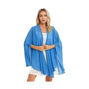 Scialle Donna In Chiffon Rasato | 200x70cm, Tinta Unita, Per Matrimoni/Serate Eleganti - Foto 9