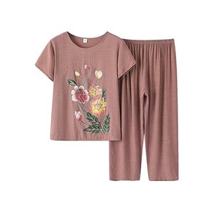 Eauptffy Tuta Estivi Donna Elegante Abito estivo per anziani con stampa