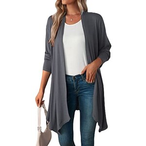 Famulily Cardigan Da Donna A Maniche Lunghe Aperto Sul Davanti
