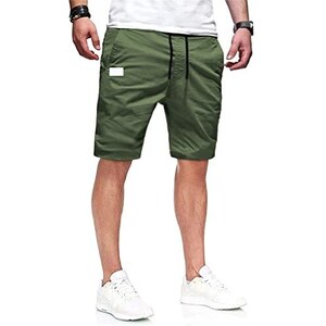 Caxndycing Pantaloncini Cargo Da Uomo In Cotone Tinta Unita Pantaloni