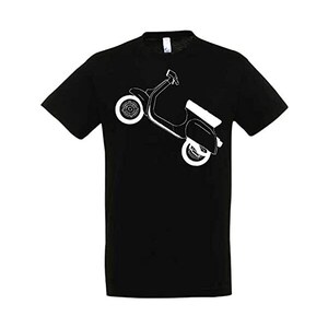 T-Shirt Nera Moto Con Donna Vintage – 100% Cotone – Stile Retrò Harley – Regalo Per Motociclisti