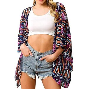 Copricostume Lungo Kimono In Pizzo Per Donna – Vestito Copribikini Mare Con Frange E Scollo V - 4