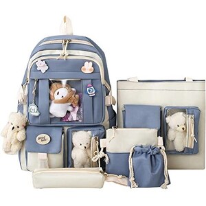 Zaino Freie Liebe Kawaii Per Ragazze, Simpatico Estetico, Colore Bianco - Modello FLL1812-WH