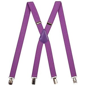 Bretelle unisex a Y rigate bordeaux, blu e giallo | BRUCLE
