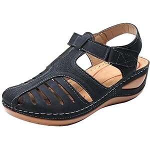 Generico Sandali Sportivi Donna Traspirante Antiscivolo Sandali Da Passeggio Comode Ortopediche Punta Chiusa Scarpe Da Trekking All'aperto Regolabile Ciabatte Leggere Spiaggia Camminata Sandalo - 8